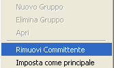 rimuovi committente